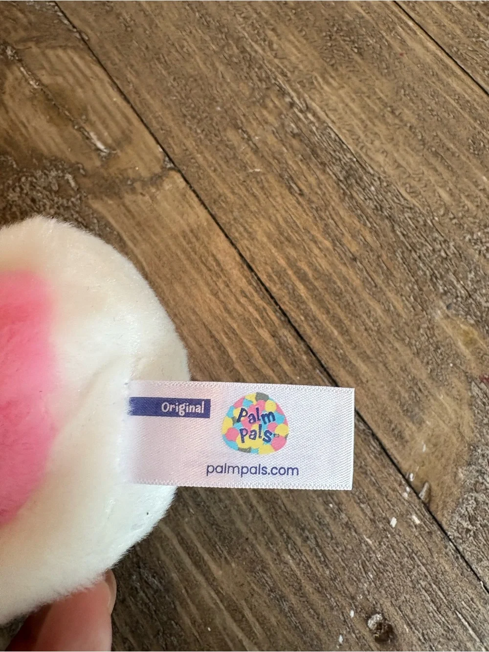 Small Plush White and Pink Cow Stuffed Animal